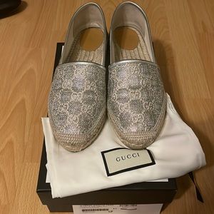 Gucci Women's Heritage GG lamé espadrille